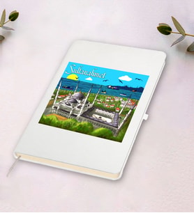 Sultanahmet Tasarımlı Beyaz Defter