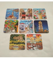 Giftsturkiye Bardak Altlığı Magnet Hediyelik İstanbul Türkiye 9,5x9,5 cm GFTBAR3120