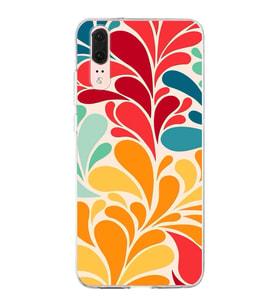 PrintiFy Huawei P20 ile Uyumlu 1mm Slim Fit Retro Renkler 5 Baskılı Şeffaf  Kılıf