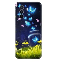 Huawei Nova Y70 Y90 Nova 9 SE  Kılıf Desemli Silikon Neon Butterflys 1309