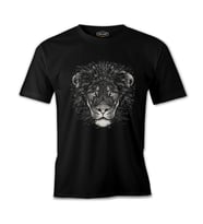 Lion Realistic Siyah Erkek Tshirt
