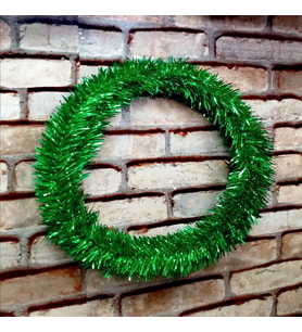 GÜN IŞIĞI LED IŞIKLI GARLAND 5 METRE LED IŞIKLI PARLAK METALİK YEŞİL ÇAM DALI IŞIKLI YEŞİL GARLAND