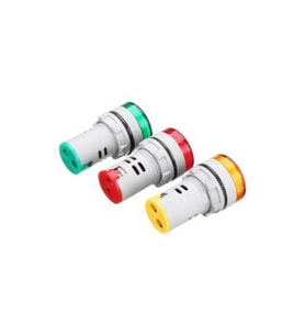 3 Adet Ac 220v 60v-500v Pano Tipi Sinyal Lambası 22mm Voltmetre