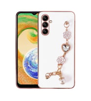 Galaxy A04S Kılıf El Tutamaçlı Kamera Korumalı Taka Silikon Kılıf (Beyaz)