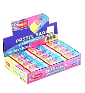 Mikro Silgi Renkli Soft Pastel 2B-24 - 3 adet