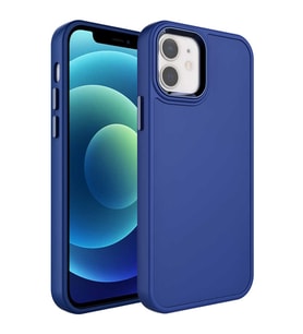 Lexroo iPhone 11 Kılıf Metal Çerçeve ve Buton Tasarımlı Sert Botox Kılıf - Lacivert