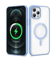 Apple iPhone 12 Pro Max Uyumlu Kılıf M-safe Wireless Şarj Özellikli Silikon Zore Ege Kapak (Açık Mavi)