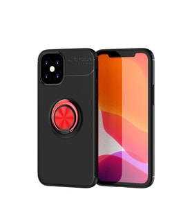 İphone 12 Mini Kılıf Range Yüzüklü Silikon - Siyah-kırmızı