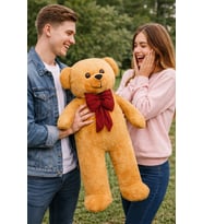 Sevgiliye Hediye 90 cm Büyük Boy Peluş Ayıcık - Özel Günler İçin Harika Hediye (Kahverengi)
