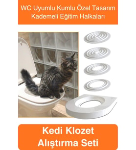 #Kedi Kedi Klozet Alıştırma Seti WC Uyumlu Kum Kabı Tuvalet Eğitim Aparatı Yavru & Yetişkin İçin