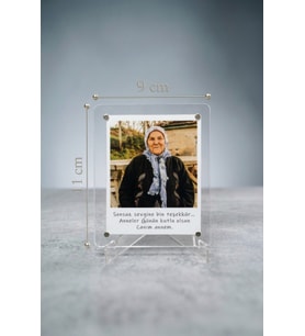 Stüdyo 14 - Kişiye Özel Fotoğraflı Çift Pleksi Magnet ve Masaüstü Çerçeve 11 x 9 cm - Dikdörtgen Kesim Pleksi Çerçeve