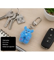 Mavi Peluş Canavar Charm Anahtarlık Sevimli Figür Çanta Aksesuarı Hediye