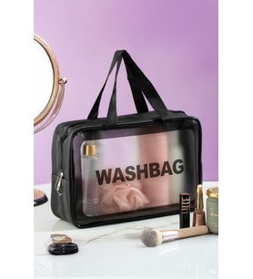 Porsima 3142 Şeffaf Seyahat Ve Makyaj Çantası Su Geçirmez Organizer Washbag 20x30cm Çok Renkli