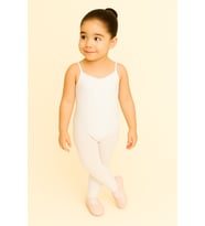 İnce Askılı Full Lycra Coton Bale Mayosu-Çocuk (Beyaz)
