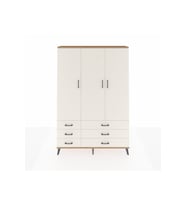 Arges Gardrop 5 Raflı 6 Çekmeceli Tek Askılı 132x30x195 Çam-Aytaşı