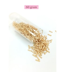 Uzun Boru Kesme Boncuk Çap 2mm Uzunluk 10 mm - 60 Gram - Koyu Krem - BNC268