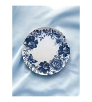Blue Blanc Çiçek Desenli Duvar Tabağı Dekoratif Bahçe Balkon Mutfak Salon Duvar Süsü No:188