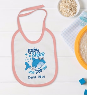 BK Kids Kişiye Özel Pembe Bebek Mama Önlüğü - Model 15