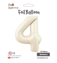 4 Rakam Krem Folyo Balon 34"