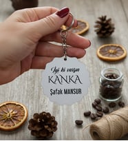 Kişiye Özel Arkadaşa Hediye Anahtarlık Doğum Günü Hediyesi (Bej)