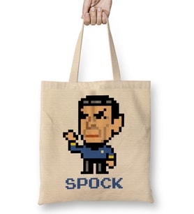 Star Trek Spock Pixel Character Bez Çanta Uzun Saplı