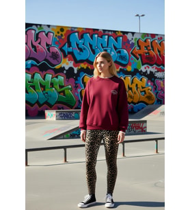 Kadın Moda Bol Bisiklet Yaka Düşük Kol Uzun Slogan Nakışlı Kalıp Kalın İçi Polarlı Örme Sweatshirt