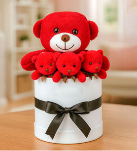 Peluş Kırmızı Ayıcık Buketi