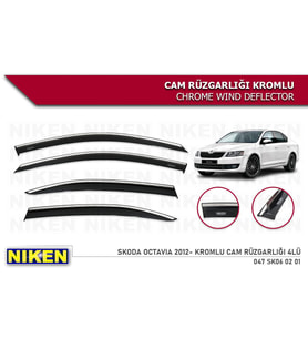 Skoda Octavia Kromlu Cam Rüzgarlığı Niken 2013-2019 (Beyaz)