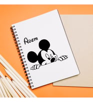 Mickey Mouse Sevgili Çift Tasarımlı Defter Kişiye Özel