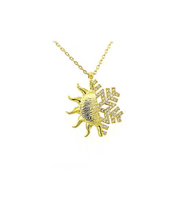 Gümüş Gold Güneş Kartanesi Bayan Kolye SL4330