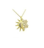 Gümüş Gold Güneş Kartanesi Bayan Kolye SL4330