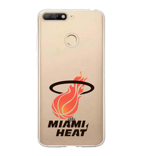 Huawei Y6 2018 Uyumlu Kapak Miami Heat Tasarımlı Şeffaf Silikon Kılıf