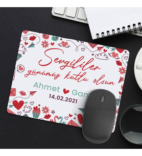 Kişiye Özel Romantik Sevgililer Günü Mesajlı Mousepad