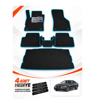e-biz BMW 4 SERİSİ-F36-XDRİVE (2014-2020) Uyumlu EVA Oto Paspas Bagaj Paspası Dahil Siyah-Turkuaz