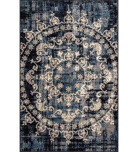 Eliana Home Baskılı, Yıkanabilir Kaymaz Taban Salon Halısı LNA1410 100x150 cm (Lacivert)