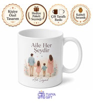 Aile Kişiye Özel Baskılı Porselen Kupa Bardak Hediye