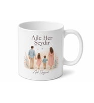 Aile Kişiye Özel Baskılı Porselen Kupa Bardak Hediye
