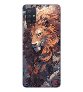 Samsung Galaxy A51 Uyumlu Aslan Tasarımlı Şeffaf Telefon Kılıfı