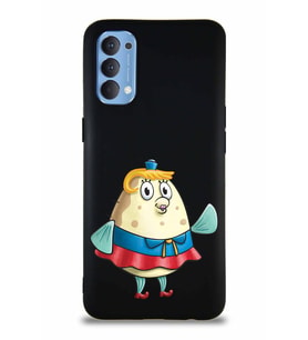 Oppo Reno 4 Soft Premier Kapak Bayan Puff Tasarımlı Silikon Kılıf - Siyah (Şeffaf)
