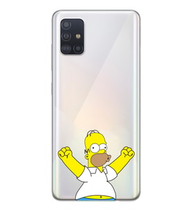 Samsung Galaxy A51 Uyumlu Simpson Tasarımlı Şeffaf Telefon Kılıfı
