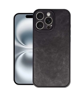 iPhone 16 Pro Kılıf Aras Deri Kapak - Siyah