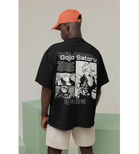 Gojo Satoru Baskılı Unisex Oversize Anime Karakter Tişört