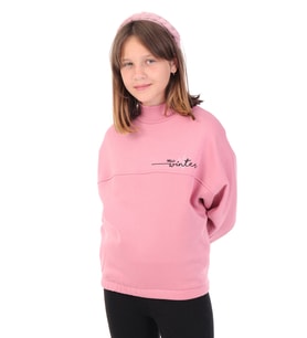 Toontoy Kız Çocuk Nakışlı Sweatshirt (Gül Kurusu)