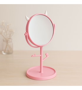Yuvarlak Makyaj Aynası 15 cm (Renkli Plastik, Takılabilir)