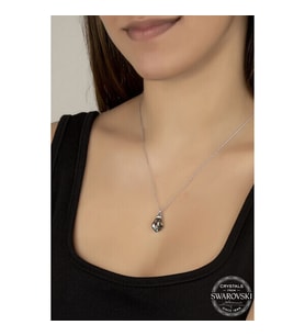 Crystal Taşlı 925 Ayar Gümüş Kolye