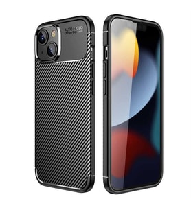 Coverzone iPhone 14 Pro Max ?le Uyumlu K?l?f Karbon Tasar?m, Parmak ?zi Yapmayan �zellik Ultra Slimfit Yap? Del�x Tpu Silikon DLX iPhone 14 Pro Max ?le Uyumlu K?l?f Siyah