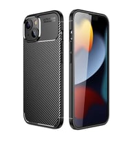 Coverzone iPhone 14 Pro Max ?le Uyumlu K?l?f Karbon Tasar?m, Parmak ?zi Yapmayan �zellik Ultra Slimfit Yap? Del�x Tpu Silikon DLX iPhone 14 Pro Max ?le Uyumlu K?l?f Siyah