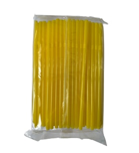 Omeyva Körüklü Sarı Kalın Kokteyl Buzlu Soğuk İçecek Pipet - 22 Cm. - 8 mm. -100 Adetlik Paket