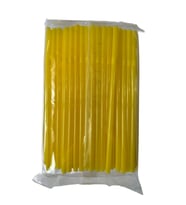 Omeyva Körüklü Sarı Kalın Kokteyl Buzlu Soğuk İçecek Pipet - 22 Cm. - 8 mm. -100 Adetlik Paket