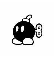 Ayaklı Bomba Sticker Siyah 16x16 CM (Siyah-Siyah)